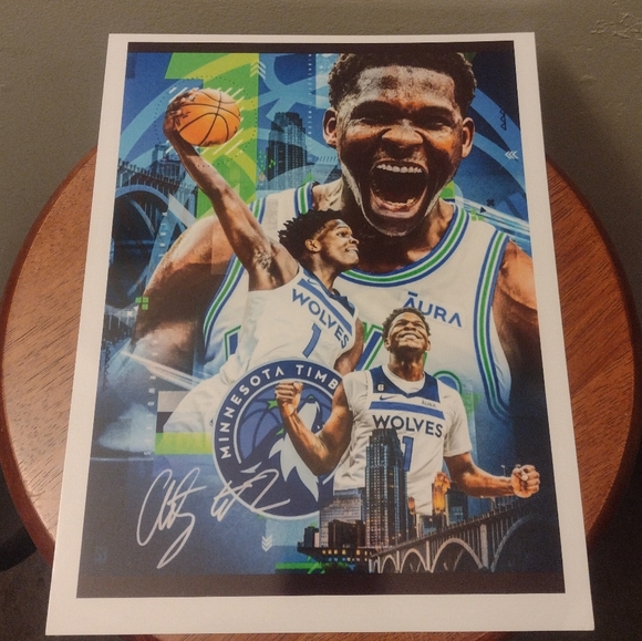 NEW! ANTHONY EDWARDS MINNESOTA TIMBERWOLVES COLOR ART ULTRA GLOSSY 8.5x11 POSTER - Picture 6 of 6